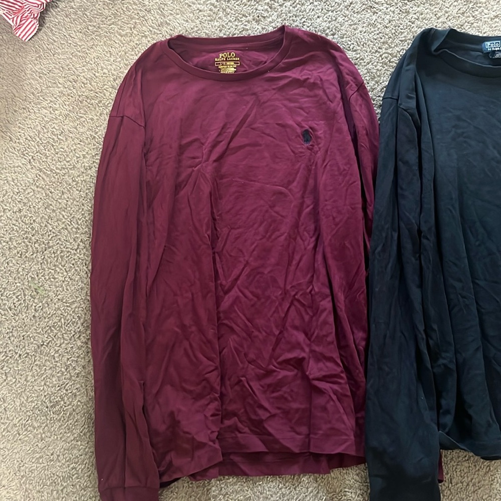 2 long sleeve polo shirt package